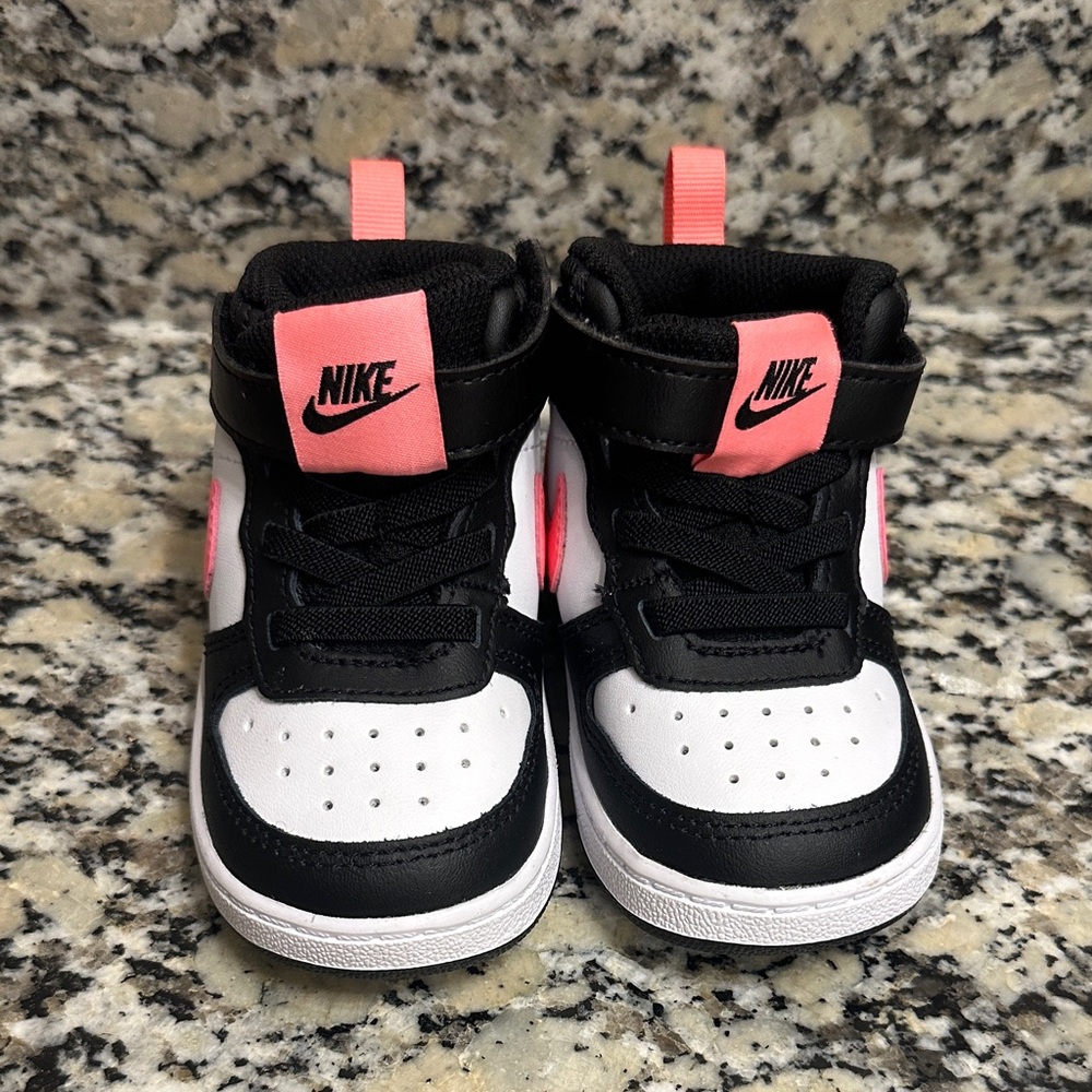 Nike Kids Black and Pink High-Top Sneakers